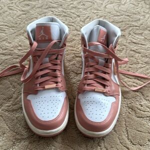 Nike Air Jordan in Rose Gold/ Muted Pink